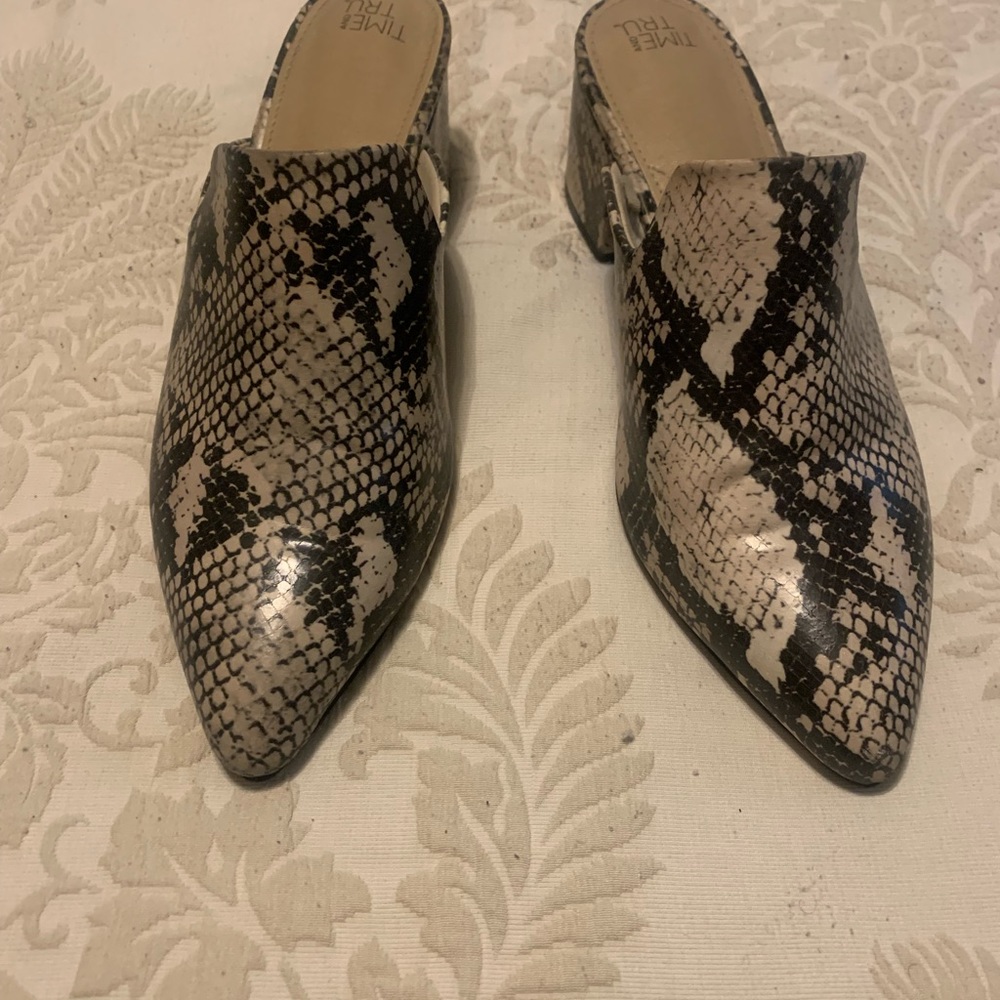 Snake skin mules. Size 9. Very comfortable and perfect for spring.